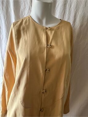 Madeline 100% Silk Yellow Button-Up Tunic S